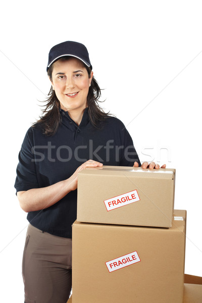 Delivering a parcels fragile Stock photo © broker