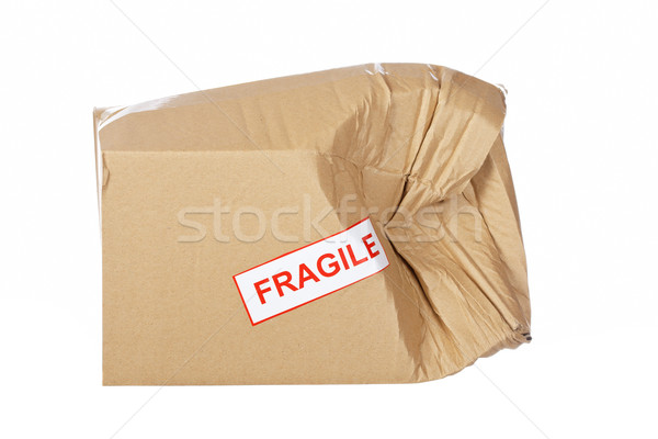 Stock photo: Damaged cardboard box