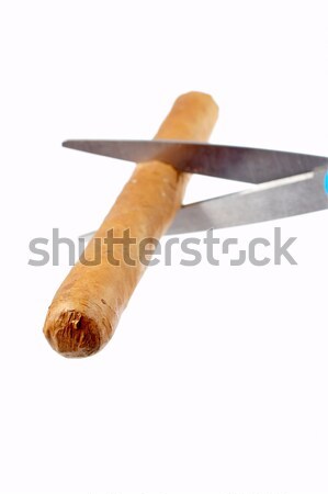 Cutting a cuban cigar with the scissors Stock photo © broker