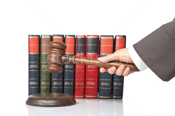 Zdjęcia stock: Sędzia · ogłosić · werdykt · kobieta · biały · płytki