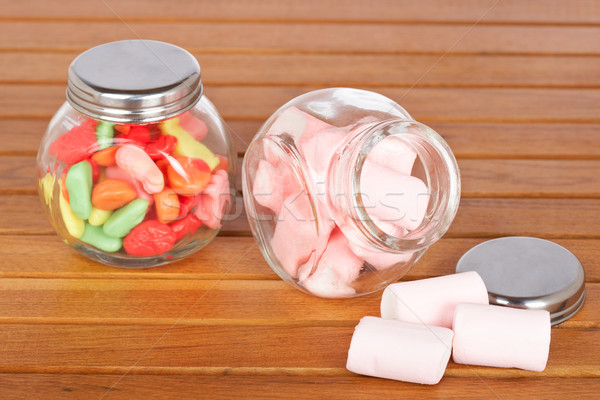 Colorful candies  and pink marshmallows Stock photo © broker