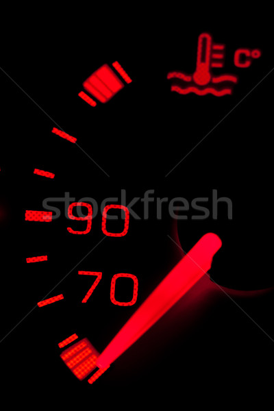 Stock photo: Car neon dashboard gauges