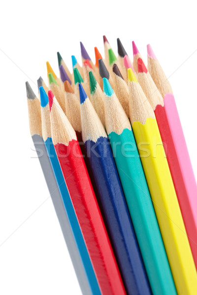 Stock photo: Assortment of coloured pencils