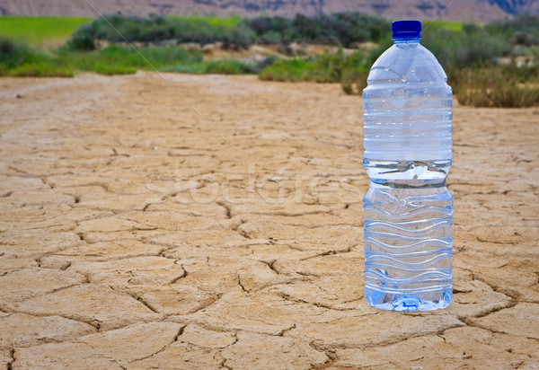 Water bottle on dry ground Stock photo © broker
