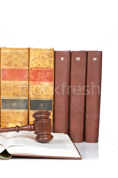 Stok fotoğraf: Ahşap · tokmak · eski · hukuk · kitaplar · mahkeme