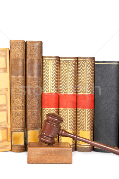 Wooden gavel and law books Stock photo © broker