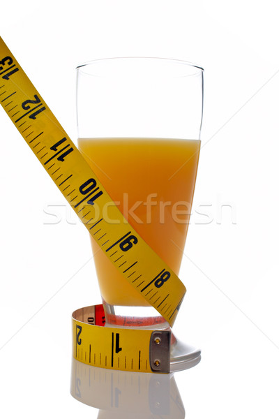 Stockfoto: Dieet · glas · sap · oranje · metriek · tape