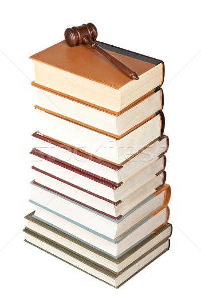 Wooden gavel and law books Stock photo © broker