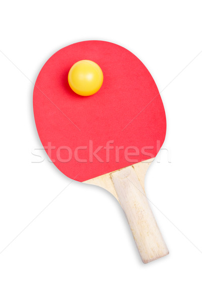 Stock foto: Ping · pong · gelb · Ball · weichen · Schatten · weiß