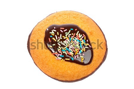 Cake with chocolate syrup and sweets Stock photo © broker