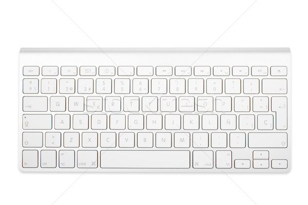 Kablosuz alüminyum klavye yumuşak gölge beyaz Stok fotoğraf © broker