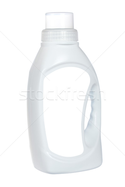 [[stock_photo]]: Buanderie · détergent · tissu · bouteille · isolé · blanche