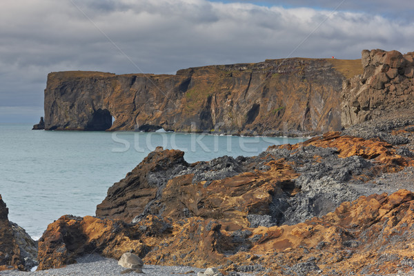 Lundadrangur Rock Arch in Dyrholaey, South Stock photo © broker