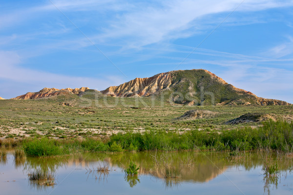 Stock photo: Hill and lake