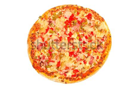 [[stock_photo]]: Italien · pizza · savoureux · isolé · blanche · restaurant