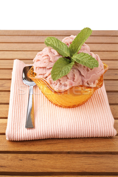 Delicious raspberries ice cream Stock photo © broker