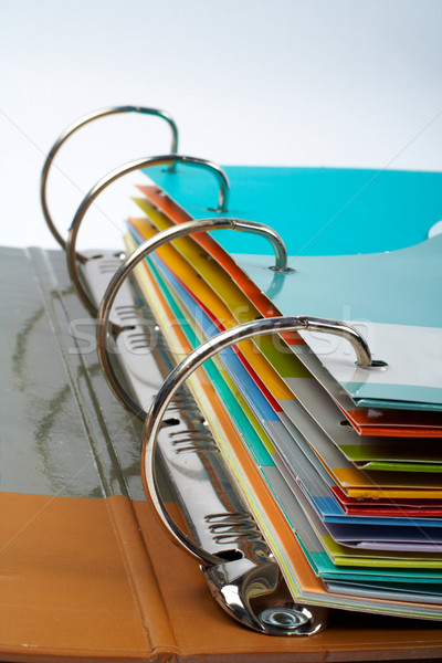 Binder closeup with files stacked Stock photo © broker