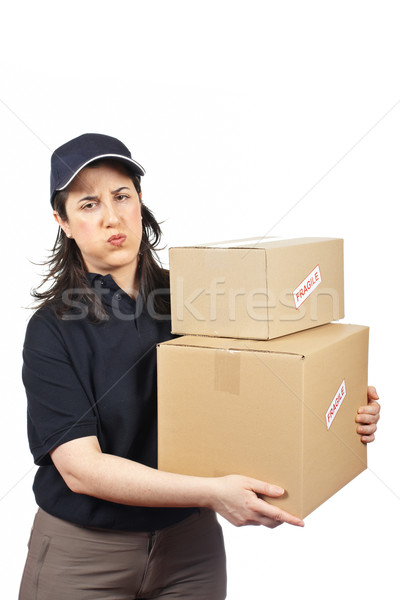 Frágil correio mulher isolado branco menina Foto stock © broker