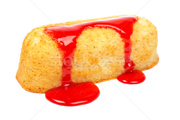 Erdbeere Sirup Kuchen weiß seicht Stock foto © broker