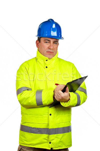 Stock photo: Construction worker writing