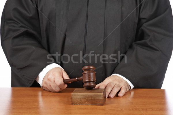 Vonnis mannelijke rechter hamer ondiep Stockfoto © broker