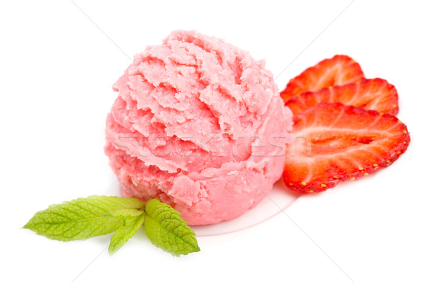 Delicious strawberry ice cream Stock photo © broker