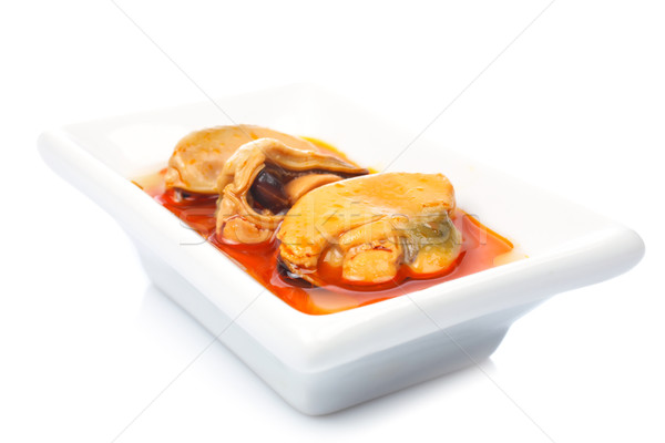 Mussels in a white dish Stock photo © broker