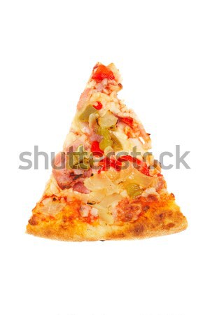 Foto stock: Rebanada · sabroso · italiano · pizza · aislado