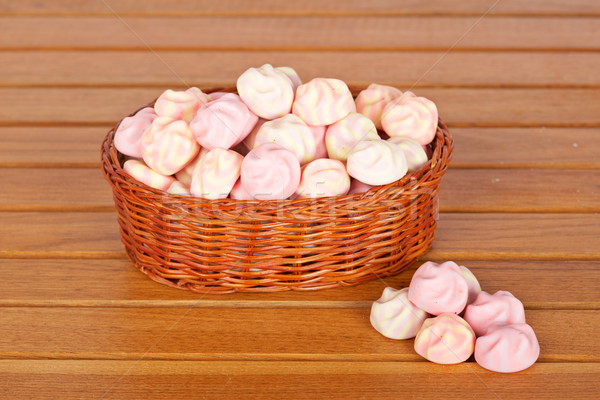 Pink marshmallows in the basket Stock photo © broker