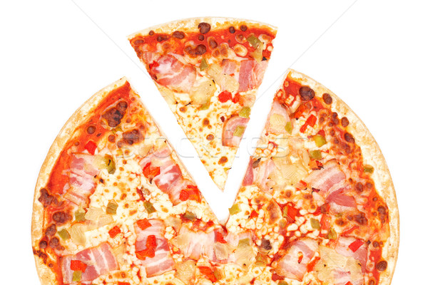 Stockfoto: Pizza · smakelijk · Italiaans · geïsoleerd · witte · diner
