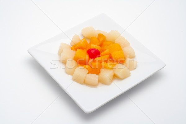 Fruits frais salade blanche plaque alimentaire savoureux [[stock_photo]] © broker