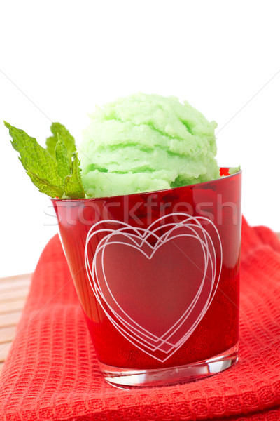 Delicious mint ice cream Stock photo © broker