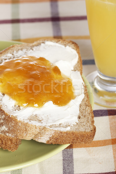 朝食 トースト バター 桃 ジャム 緑 ストックフォト © broker