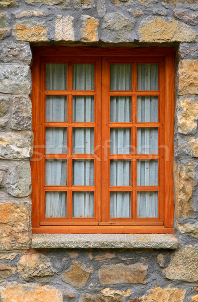 Wooden rustic vertical window Stock photo © broker