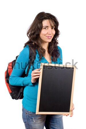 Pizarra jóvenes estudiante mujer mochila Foto stock © broker