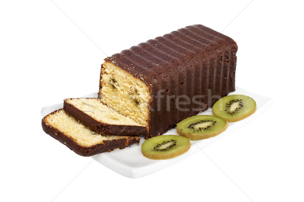 Stock photo: Slices of cake with kiwi