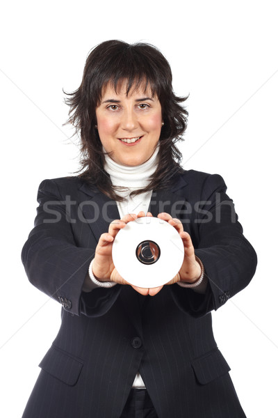 Business woman holding a dvd disc Stock photo © broker