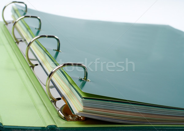 Binder closeup with files stacked Stock photo © broker