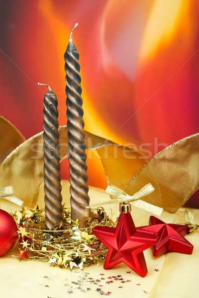 Stockfoto: Kaarsen · christmas · decoratie · sterren · kleur