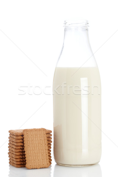 Cookies and milk bottle Stock photo © broker