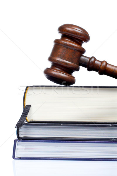 Wooden gavel and law books Stock photo © broker