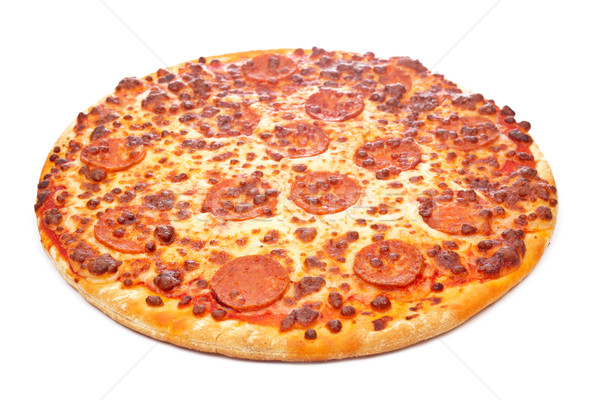 Pizza savoureux pepperoni isolé blanche dîner [[stock_photo]] © broker