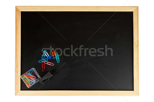 Chalkboard with paperclips Stock photo © broker