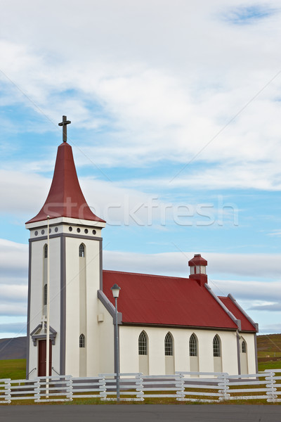 Lutheran church in Kopasker village, Northern Iceland Stock photo © broker