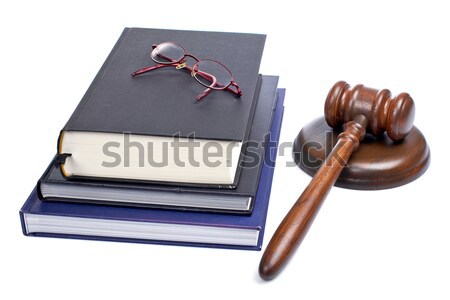Wooden gavel and law book Stock photo © broker