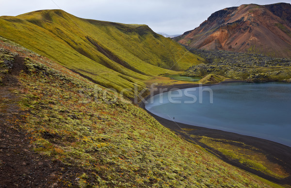 Krater jezioro Islandia charakter rezerwa krajobraz Zdjęcia stock © broker