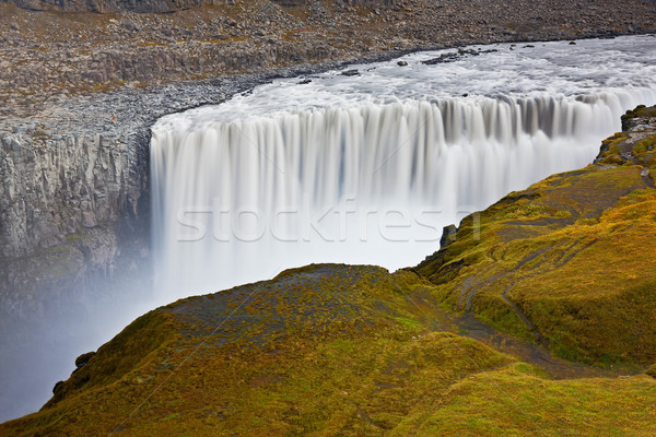 Foto stock: Cachoeira · Islândia · parque · água · grama · viajar