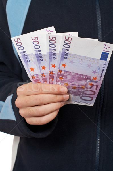 Teenager showing a fan money Stock photo © broker