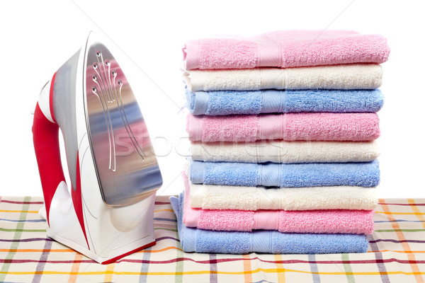 Electric iron and towels stacked Stock photo © broker
