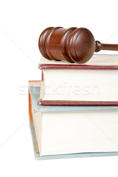 Wooden gavel and law books Stock photo © broker